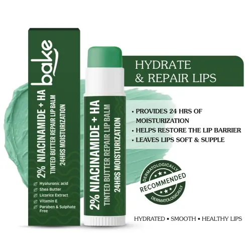 Bake Cosmetics: 2% Niacinamide + Hyaluronic Acid Tinted Lip Balm - Brightening & Moisturizing for Pigmented Lips