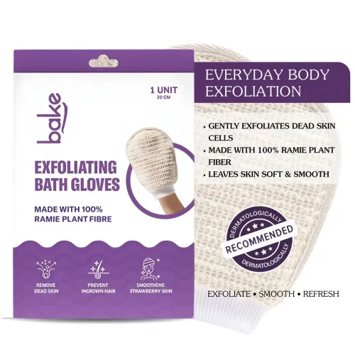 Bake Cosmetics: Exfoliating Bath Glove for Dead Skin, Tan Removal, Strawberry Skin, Body Acne, Ingrown Hair & Dry Patch Exfoliation