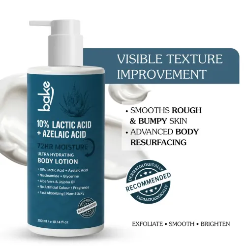 Bake Cosmetics: 10% Lactic Acid Body Lotion for Bumpy Skin, Exfoliates & Reduces Body Acne
