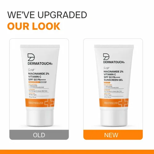 Dermatouch: Dermatouch Niacinamide 2% Vitamin C Sunscreen For Glowing Skin | Spf 50+ Pa ++++ | Quick Absorbing | Zero White Cast | 30gm
