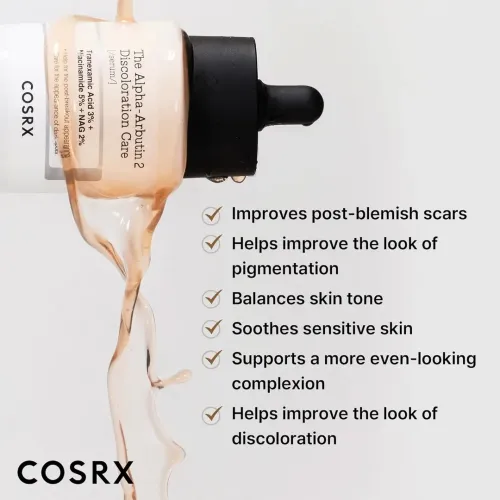 COSRX: The Alpha-Arbutin 2 Discoloration Care Serum | Dark Spot Corrector | Pigmentation Care | Even Skin Tone | 50ml