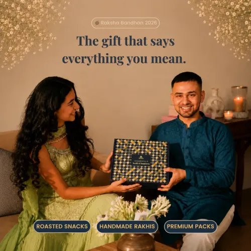 Omay Foods: Snack & Celebrate | Healthy Rakhi Gift Box | Premium Dry Fruits & Snacks Hamper 400gm