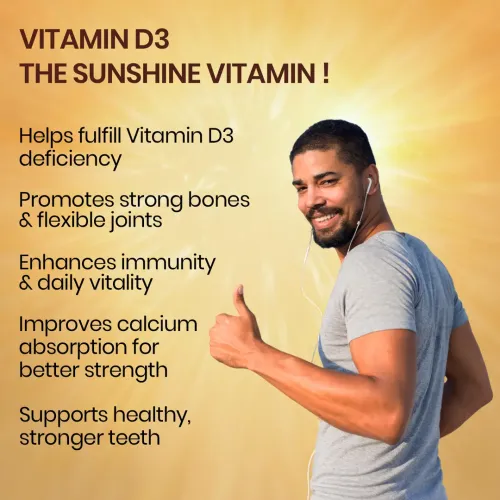 Vlado's Himalayan Organics: Vitamin D3 5000IU - Chewable Vitamin D Tablets | Cholecalciferol Vitamin D3 Supplement for Bone & Immunity | For Men And Women | Orange Flavour - 60 Tablets