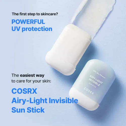 COSRX: Airy-Light Invisible Sun Stick SPF 50+ PA++++ | Sunscreen Stick | Broad Spectrum UV Protection | Lightweight | Non-Greasy Finish | 19gm