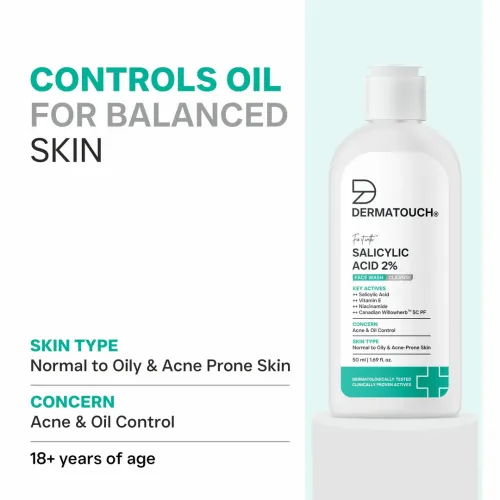 Dermatouch: Dermatouch Salicylic Acid 2% Face Wash | For Acne & Oil Control | Suitable To All Skin Types | For Both Men & Women (50
, Pack of 2)