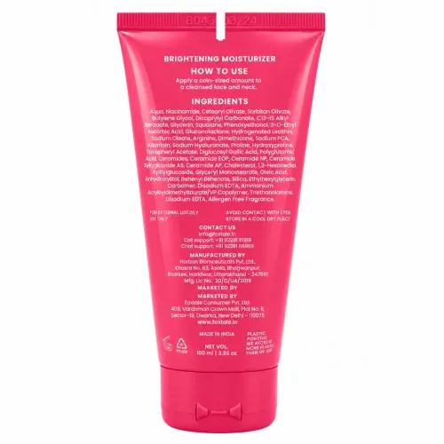 Foxtale: Brightening Moisturiser with Vitamin C & Niacinamide|Brightens, Fades Dark Spots & Hydrates |100ml