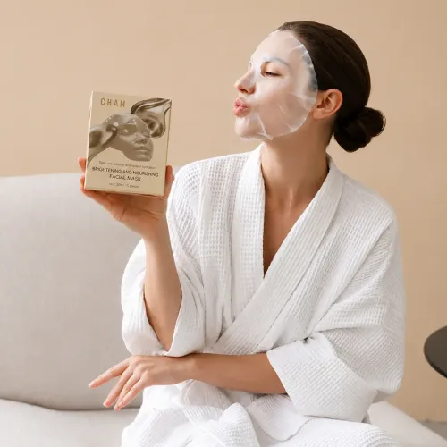 Cham Beauty: Brightening Face Mask for Glowing Skin | Deep Cleansing & Hydrating Care |5 Pcs |30ml