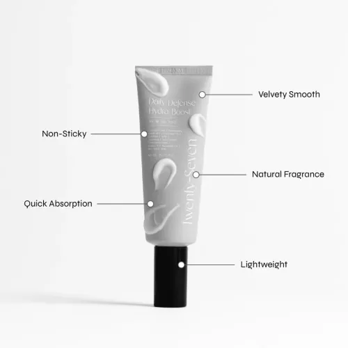 Twenty-Seven: Daily Defense Hydra Boost Moisturizer | Deep Hydration Face Cream | Blue Light & UV Protection | 75gm