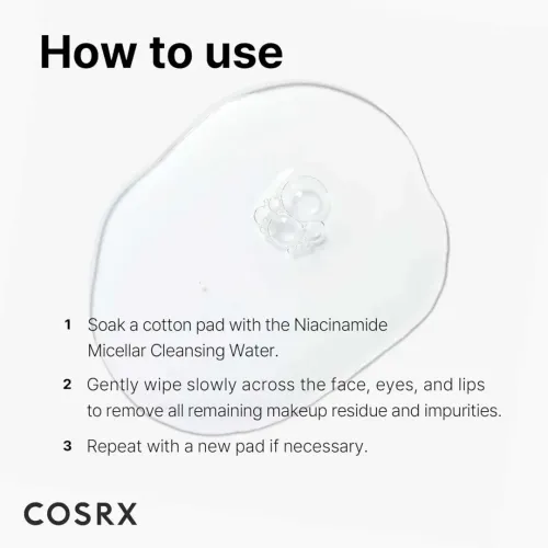 COSRX: Low PH Niacinamide Micellar Cleansing Water | Makeup Remover |  Deep Cleansing | Travel Size | 100ml