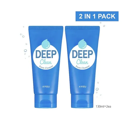 Apieu: Deep Clean Foam Cleanser 2ea | Skin Care | Healthy Glow | Hydration | Daily Care | 130ml