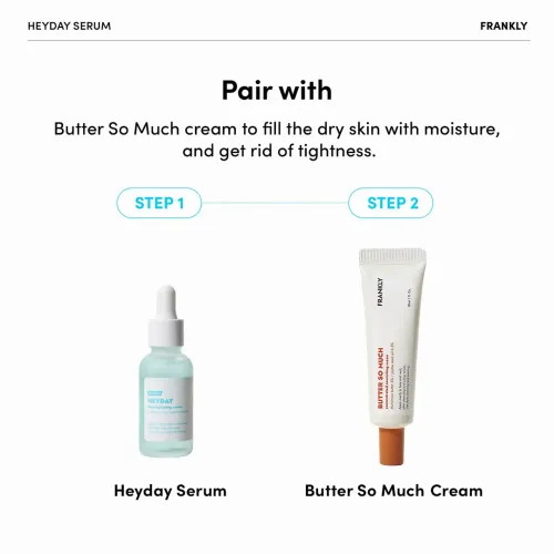 Frankly: Heyday Serum | Deep Hydration | 1.125% Panthenol | Hyaluronic Acid | Barrier Repair | Anti-Aging | Plumping | Korean Skincare | 30ml