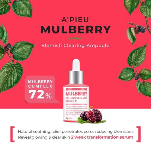 Apieu: Mulberry Blemish Clearing Ampoule | Korean Skincare | Healthy Glow | Hydration | 30ml