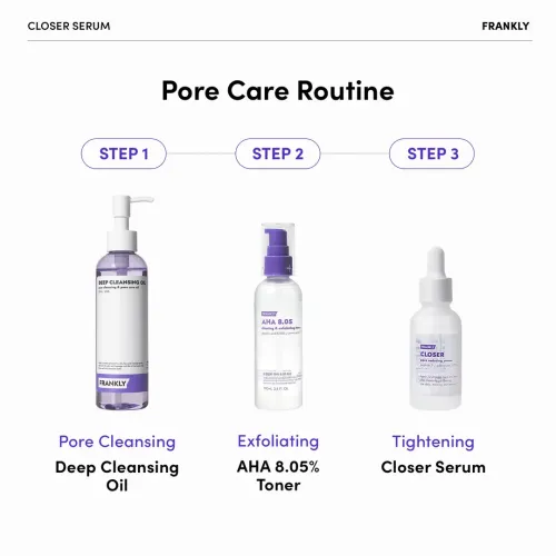 Frankly: Closer Serum | Pore Minimizer | 9 Peptides | Vegan Collagen | PHA | Glass Skin | Anti-Aging | Korean Skincare | 30ml