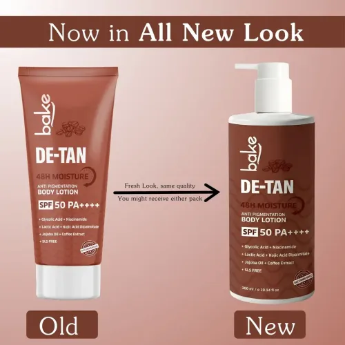 Bake Cosmetics: De-Tan Anti-Pigmentation Coffee Body Lotion with Kojic, Glycolic & Lactic Acid for Spots, Pigmentation & Tan Removal