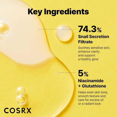 COSRX: Advanced Snail Radiance Dual Essence | Hydration | Glass Skin | Snail Mucin | Barrier Repair | 80ml