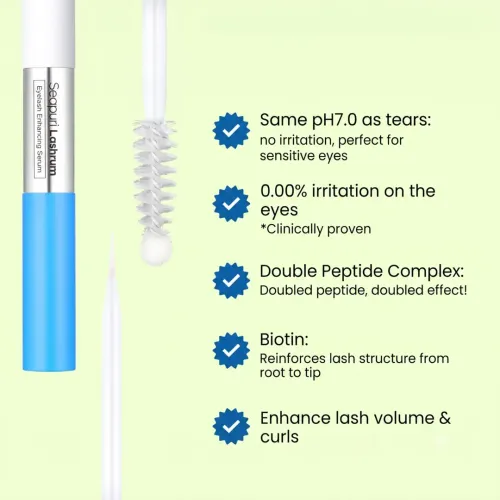 Seapuri: Lashrum Eyelash Enhancing Serum | Reduces Breakage |Safe for Sensitive Eyes | Promotes Natural Growth | 10g