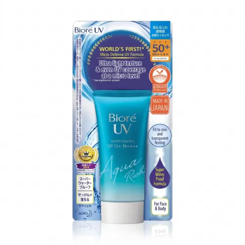 Biore: UV Aqua Rich Watery Essence Sunscreen SPF 50+ PA++++ - m | UV Protection | Lightweight Finish | Hydrating | Daily Defense | 50g