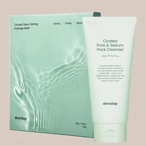 Dewdap: Pore Care & Calming Hydrogel Mask Duo| Pore Minimizing, Sebum Control, Skin Soothing & Barrier Care Combo