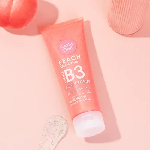 Cathy Doll: Peach Smoothie Vitamin B3 Body Scrub | Exfoliating Body Polish | Smooth & Soft Skin | 320gm