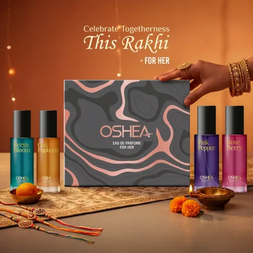 Oshea Herbals: Celebrate Togetherness This Rakhi | OSHEA Eau De Parfum Gift Box for Her | Long-Lasting Fragrance | A Fragrance as Special as Your Bond | 80ml (20ml x 4)