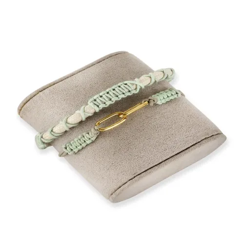 Tann Trim: Green & Beige Thread Band | Handmade & Designer Rakhi Band