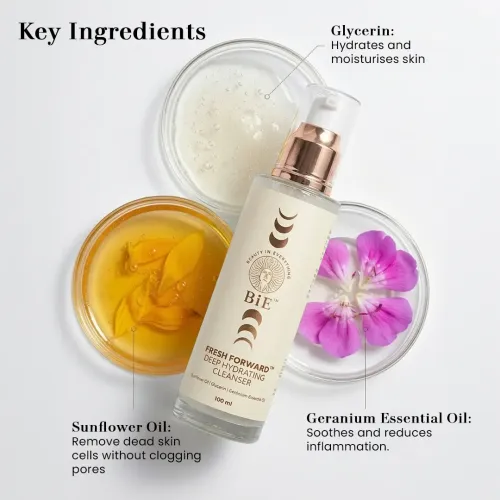 BiE: Fresh Forward | Deep Hydrating & pH-Balanced Cleanser | With Glycerin & Geranium Oil | 100ml