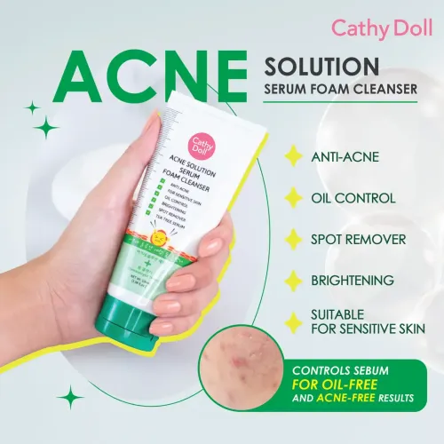 Cathy Doll: Acne Solution Serum Foam Cleanser | Anti-Acne Face Wash | Oil Control & Pore Care | 100ml
