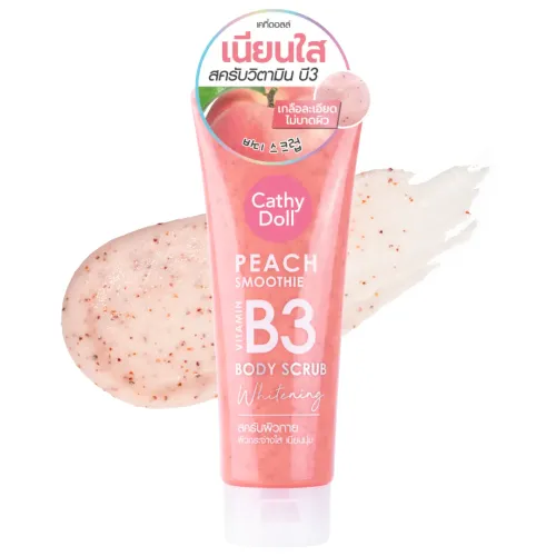 Cathy Doll: Peach Smoothie Vitamin B3 Body Scrub | Exfoliating Body Polish | Smooth & Soft Skin | 320gm