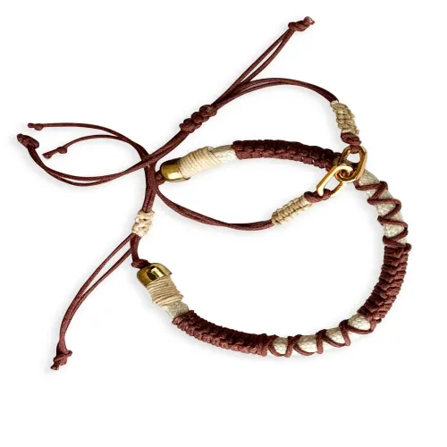 Tann Trim: Rust & Beige Thread Band | Handmade & Designer Rakhi Band