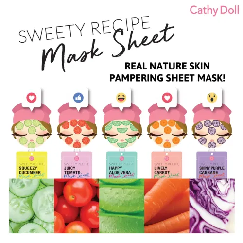 Cathy Doll: Happy Aloe Vera Mask | Calming & Moisturizing Sheet Mask | 25gm