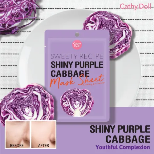 Cathy Doll: Shiny Purple Cabbage Mask | Antioxidant-Rich Sheet Mask | 25gm
