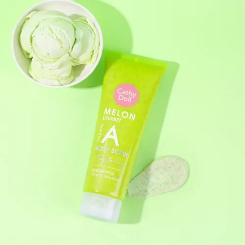 Cathy Doll: Melon Sherbet Vitamin A Body Scrub | Skin Renewal Body Exfoliator | 320gm