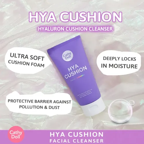 Cathy Doll: Hya Cushion Facial Foam Cleanser | Hyaluronic Acid Face Wash | Hydrating Cleanser | 50ml