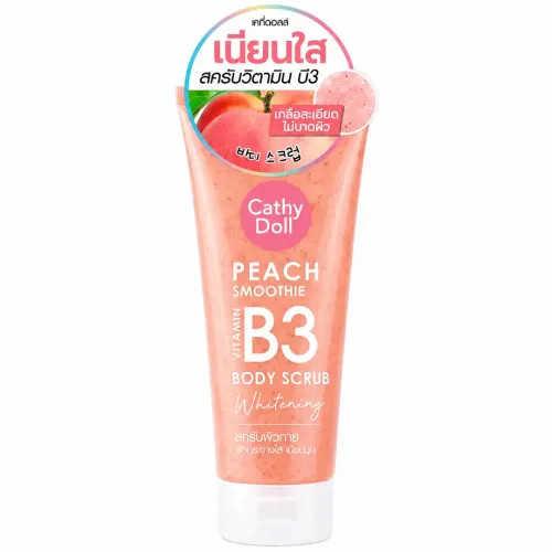 Cathy Doll: Peach Smoothie Vitamin B3 Body Scrub | Exfoliating Body Polish | Smooth & Soft Skin | 320gm