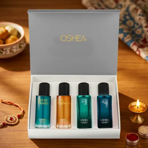 Oshea Herbals: Celebrate Togetherness This Rakhi | OSHEA Eau De Parfum Gift Box for Him & Her  | Long-Lasting Fragrance | A Fragrance as Special as Your Bond | 80ml (20ml x 4)