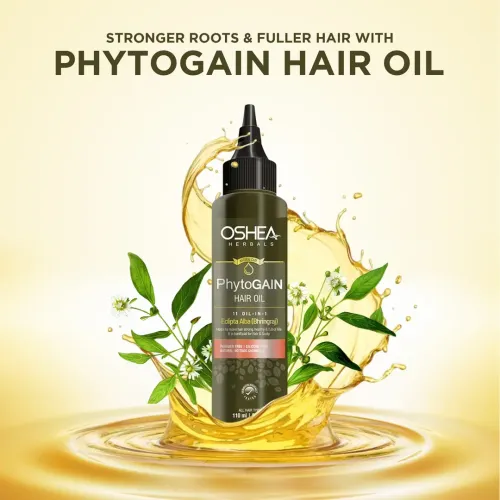 Oshea Herbals: Phytogain Hair Oil | Hair Growth| Hair Fall Control | Nourishes Scalp & Strengthens Hair | 110ml