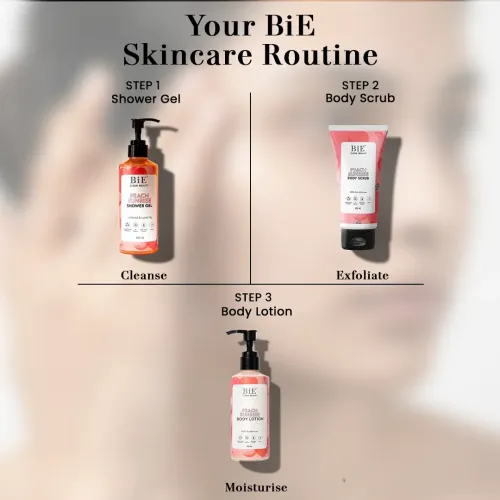 BiE: Peach Sunrise Shower Gel | Gentle Cleanser | Nourishes & Refreshes Skin | Sulphate & Paraben Free | 200ml