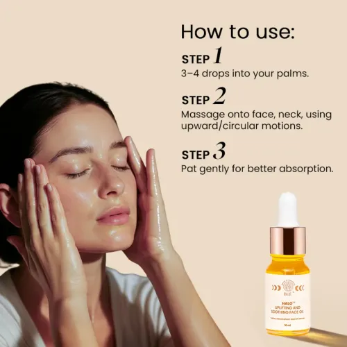 BiE: Halo Saffron Face Oil | Brightens Skin | Targets Pigmentation & Wrinkles | For Dry to Normal Skin | 10ml