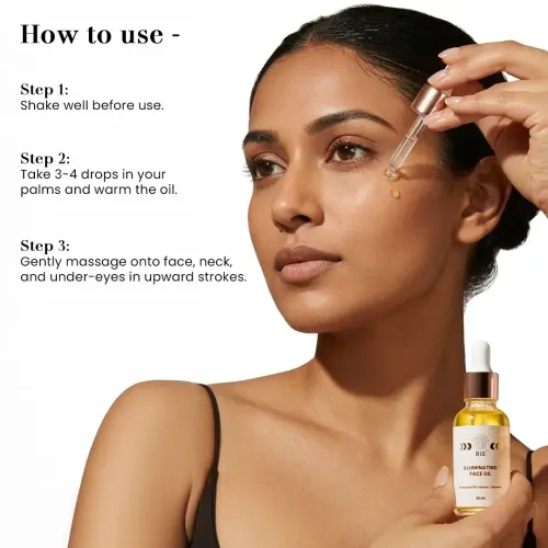 BiE: Illuminating Face Oil | With Kumkumadi Oil, Squalane & Licorice | For Glowing Skin | All Skin Types | 10ml