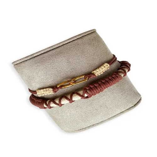 Tann Trim: Rust & Beige Thread Band | Handmade & Designer Rakhi Band