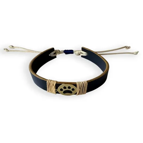 Tann Trim: Blue Paw Vegan Leather Band | Handmade & Designer Rakhi Band