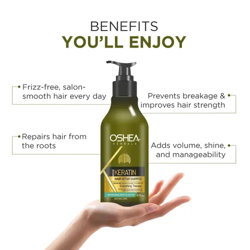 Oshea Herbals: Keratin Hair Repair Shampoo | Hair Repair & Smoothening | Damaged Hair Care | 300ml