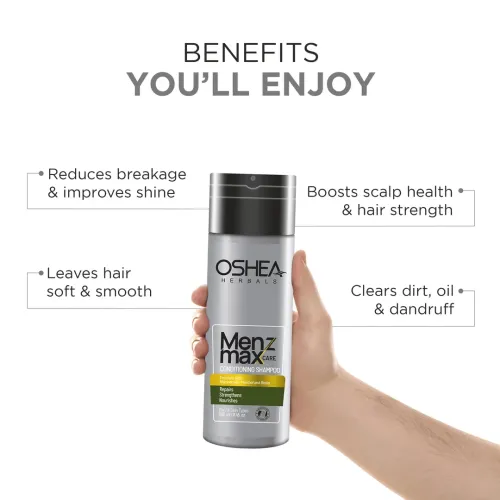 Oshea Herbals: Menz Max Care Conditioning Shampoo | Hair Strengthening & Nourishing | Daily Hair Care | 250ml