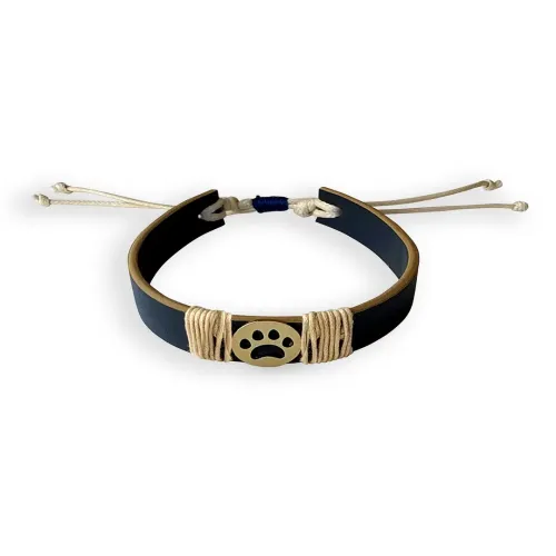 Tann Trim: Blue Paw Vegan Leather Band | Handmade & Designer Rakhi Band