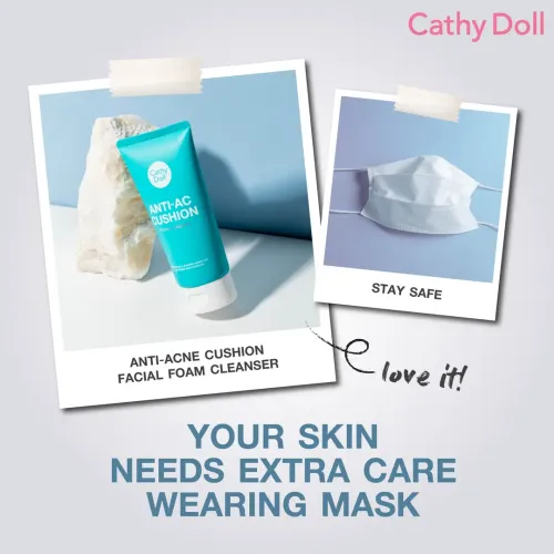 Cathy Doll: Anti-Acne Cushion Facial Foam Cleanser | Acne Control Face Wash | Deep Cleansing Care | 50ml