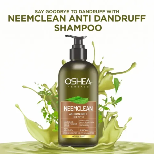 Oshea Herbals: Neemclean Antidandruff Shampoo | Scalp Cleansing | Itch Relief & Flake Control | 500ml