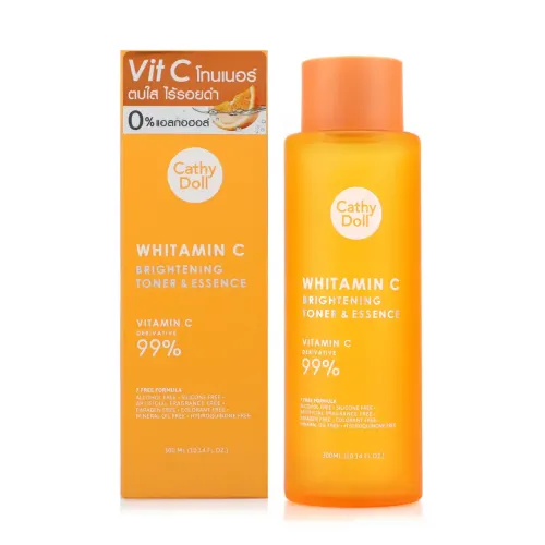 Cathy Doll: Whitamin C Brightening Toner & Essence | Hydrating Brightening Toner | Glow Enhancing Care | 300ml