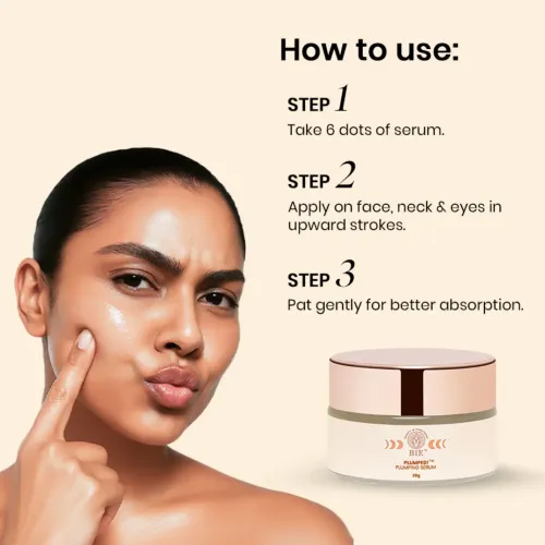 BiE: Plumped! Plumping Serum | With Collagen, Stem Cells & Geranium Oil | For Hydrated, Smooth Skin | 20gm