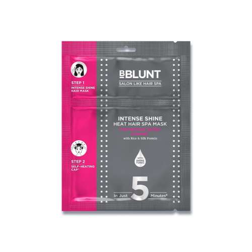 Bblunt: Intense Shine Heat Hair Spa Mask | Rice & Silk Protein | Salon-Like Hair Spa at Home | Deep Nourishment | Boosts Shine | 70gm