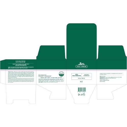VT Cosmetics: Cica Mild Toner Pad | Calming Care | Gentle Exfoliation | Soothing | Sensitive Skin | 60ea